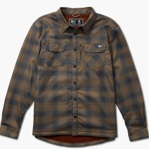 Salty Crew Fathom‎ Tech Flannel Lined Shirt Jacket, Men's, Size Small, Pewter